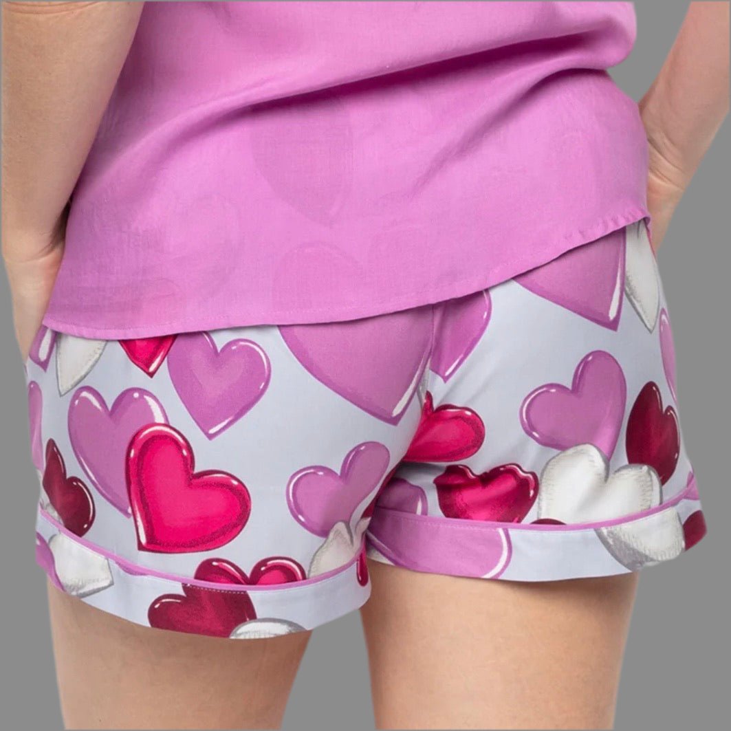 Cyberjammies - Viola Print Shorts - Hearts - About the Bra