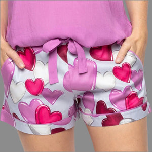 Cyberjammies - Viola Print Shorts - Hearts - About the Bra