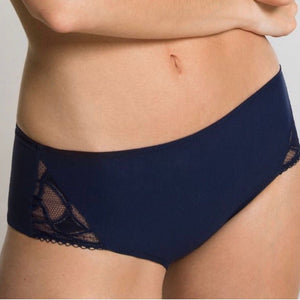 Lou - Geometric Lace Boyshort - Navy - About the Bra